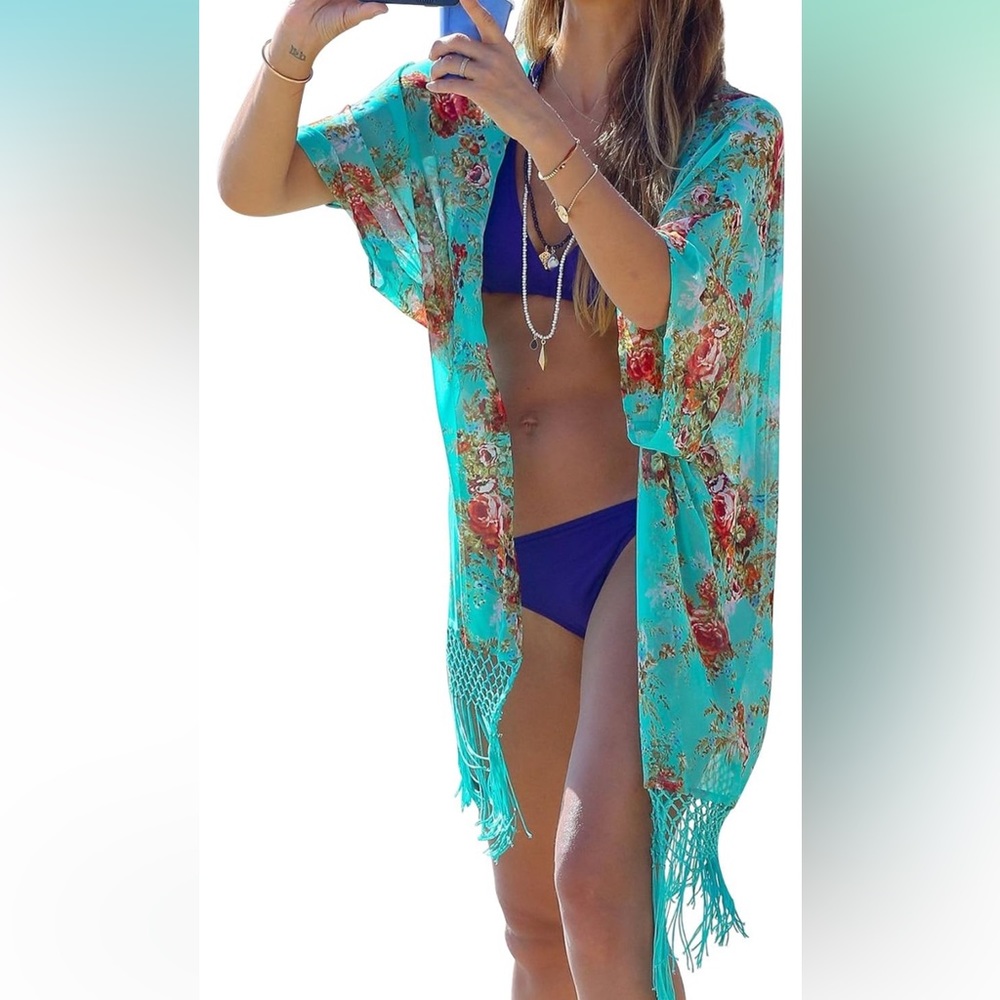 Boho floral cover up